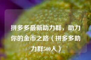 拼多多最新助力群，助力你的金币之路（拼多多助力群500人）  第1张