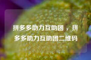 拼多多助力互助团 ，拼多多助力互助团二维码  第1张