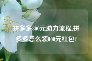 拼多多800元助力流程,拼多多怎么领800元红包?  拼多多800元助力流程 拼多多助力 拼多多助力平台网站 拼多多刷助力平台网站 拼多多助力平台网站在线刷 拼多多助力平台 第1张