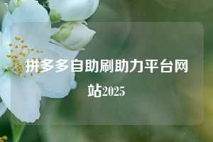 拼多多自助刷助力平台网站2025  拼多多自助刷助力平台网站 第1张
