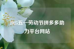 2025五一劳动节拼多多助力平台网站  第1张