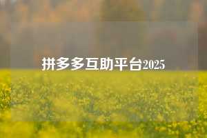 拼多多互助平台2025  拼多多助力 拼多多助力平台网站 拼多多刷助力平台网站 拼多多助力平台网站在线刷 拼多多助力平台 第1张