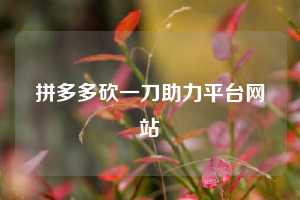 拼多多砍一刀助力平台网站  拼多多助力 拼多多助力网站 拼多多刷助力网站 拼多多助力网站在线刷 拼多多助力平台 第1张