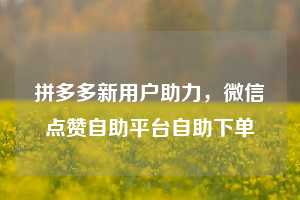 拼多多新用户助力，微信点赞自助平台自助下单  拼多多新用户助力 拼多多助力 拼多多助力网站 拼多多刷助力网站 拼多多助力网站在线刷 拼多多助力平台 第1张