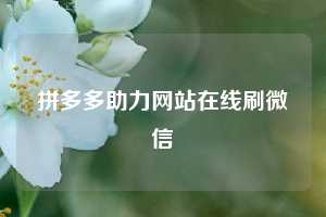 拼多多助力网站在线刷微信  拼多多助力 拼多多助力网站 拼多多刷助力网站 拼多多助力网站在线刷 拼多多助力平台 第1张